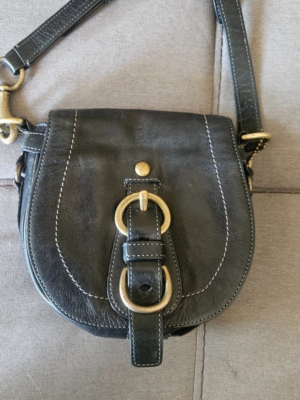 COACH BLACK GARCIA LEGACY VINTAGE SADDLE BAG
